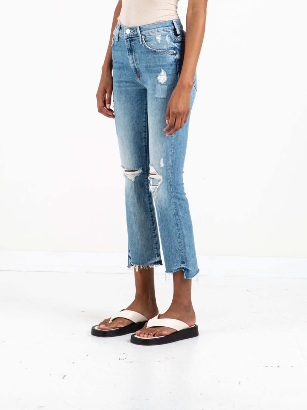 Mother Denim The Insider Crop Step Fray in Highjacking the Runway